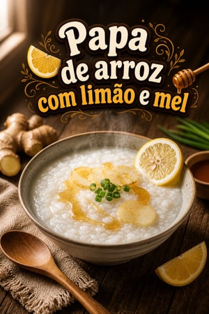 Papa de Arroz com Gengibre, Limão e Mel para Doentes