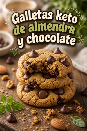 Galletas keto de mantequilla de almendra y chocolate