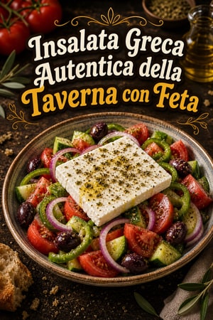 Insalata Greca Autentica della Taverna con Feta e Olive