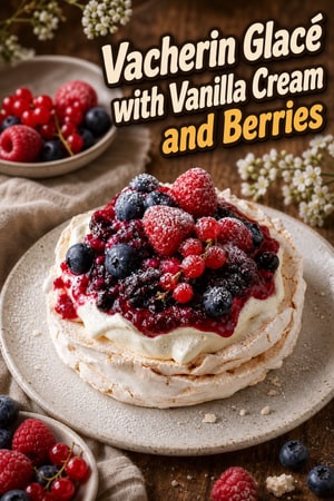 Vacherin Glacé with Vanilla Cream and Berry Compote
