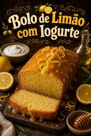 Bolo de Iogurte Grego com Limão e Calda de Azeite Fácil