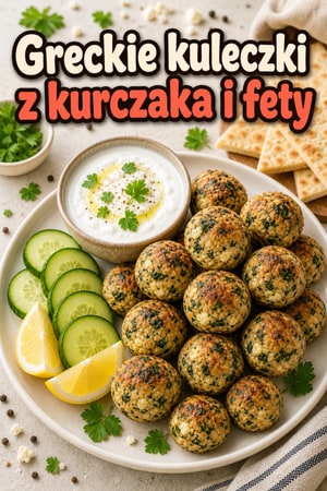 Proteinowe greckie kuleczki z kurczaka i fety
