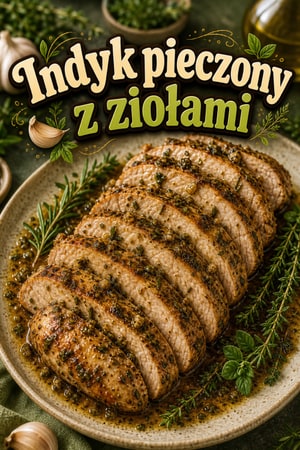 Pieczone polędwiczki z indyka z czosnkiem i ziołami