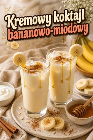 Kremowy koktajl bananowo-miodowy z jogurtem greckim