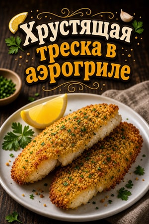 Хрустящая треска в аэрогриле с лимонно-чесночной корочкой