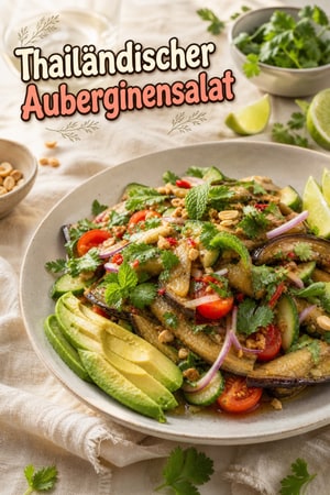 Thailändischer Gemüsesalat mit rauchiger Aubergine