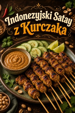 Autentyczny Indonezyjski Satay z Kurczaka z Sosem Orzechowym