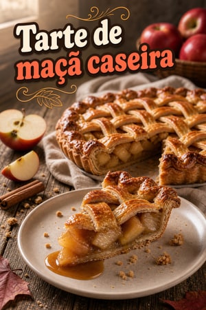 Tarte de Maçã: recheio misto e massa amanteigada