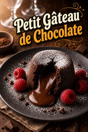 Petit Gâteau de Chocolate Amargo com Centro Derretido