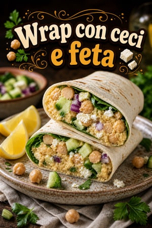 Wrap Mediterranei con Ceci e Feta: Pranzo Fresco in 10 Minuti