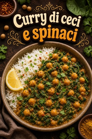 Curry di ceci e spinaci con riso al cocco, ricetta facile