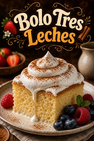 Bolo Tres Leches Clássico com Molho de Leite Nuvem