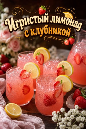 Игристый лимонад с клубникой для бебi-шауэра