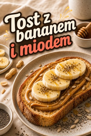 Chrupiące tosty z masłem orzechowym, bananem i miodem