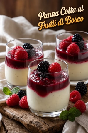 Panna Cotta ai Frutti di Bosco con Coulis Fresco