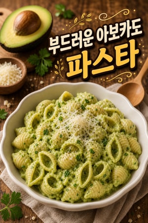아이들을 위한 순하고 부드러운 크리미 아보카도 파스타 레시피