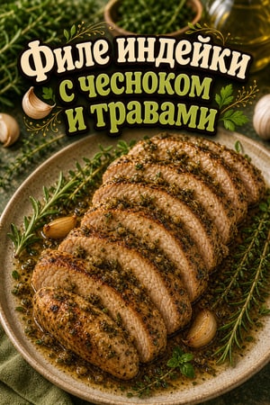 Сочное филе индейки с чесноком и ароматными травами