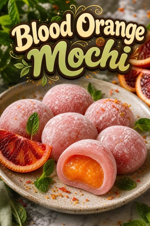 Vibrant Blood Orange Mochi with Zesty Citrus Curd
