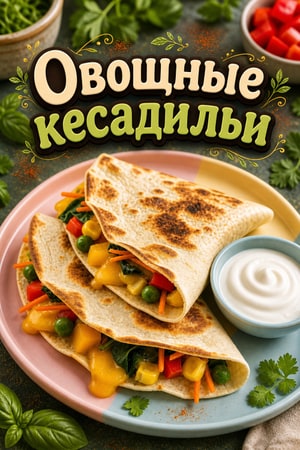 Радужные овощные кесадильи — быстро, мягко и по-детски вкусно