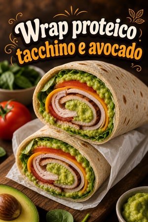 Wrap proteico con tacchino e avocado per la scuola