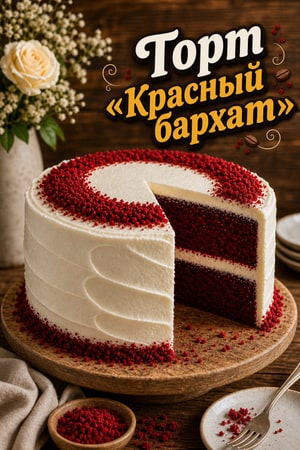 Классический торт «Красный бархат» с нежным крем-чизом