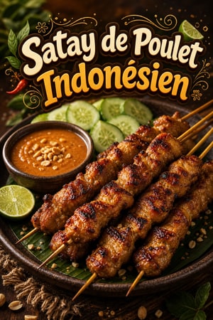Satay de Poulet Indonésien Authentique et Sauce Cacahuètes