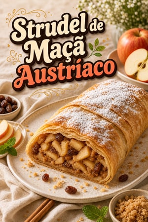 Strudel de Maçã Austríaco Autêntico (Apfelstrudel)