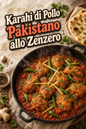 Autentico Chicken Karahi Pakistano con Zenzero Fresco