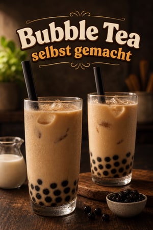Selbstgemachter Bubble Tea mit Tapioka-Perlen