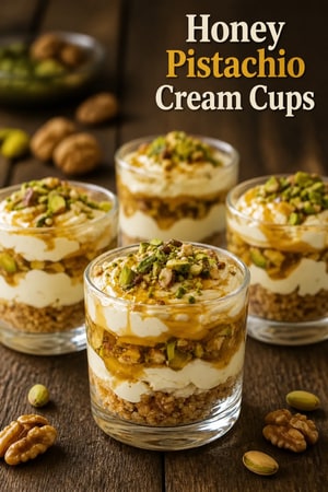 Honey Pistachio Cream Cups