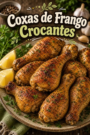 Coxas de Frango Assadas Crocantes com Alho e Ervas