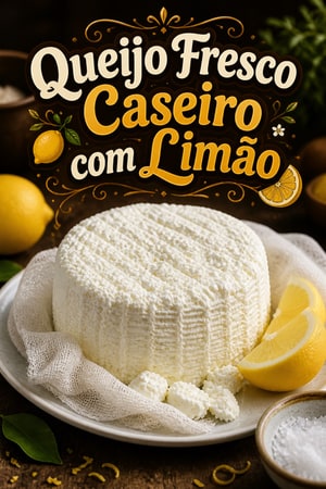Queijo Caseiro tipo Farmers Cheese com Limão Fácil