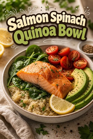 Nutrient-Packed Salmon and Spinach Quinoa Bowl