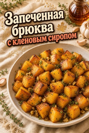 Запеченная брюква с кленовым сиропом, тимьяном и чесноком