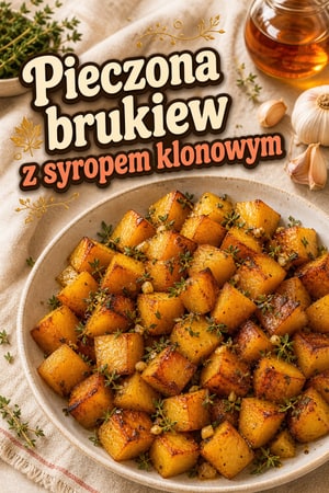 Pieczona brukiew z syropem klonowym i świeżym tymiankiem