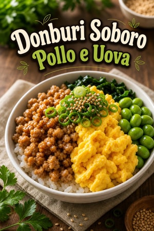 Soboro Donburi: Riso Giapponese con Pollo Macinato e Uova