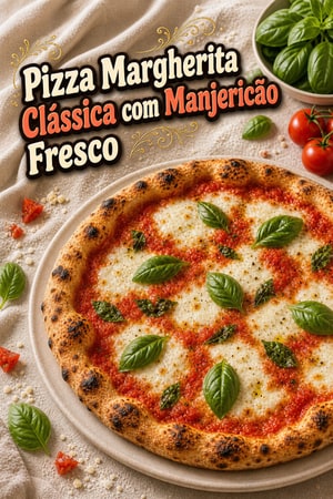 Pizza Margherita Clássica com Manjericão Fresco