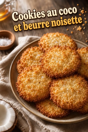 Cookies au coco grillé et beurre noisette