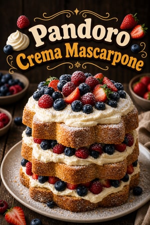 Pandoro Ripieno di Mascarpone e Frutti di Bosco