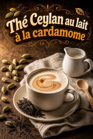 Thé au lait du Ceylon classique à la cardamome parfumé