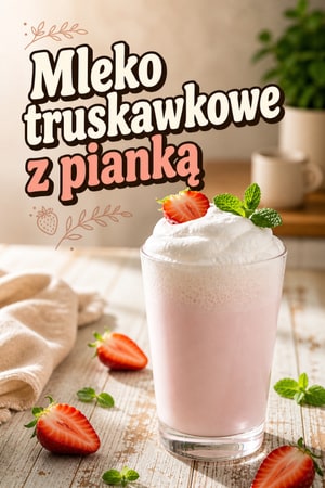 Truskawkowe „obłoczne” mleko z puszystą pianką i miętą