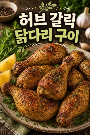 겉바속촉 허브 갈릭 닭다리 오븐 구이 레시피