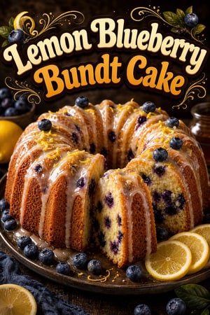 Elegant Lemon Blueberry Bundt Cake with Honey Glaze