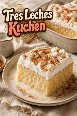 Authentischer Tres Leches Kuchen mit cremiger Sahnehaube