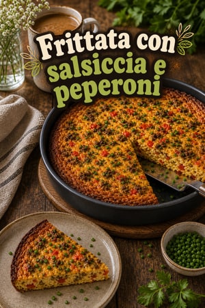 Frittata in Friggitrice ad Aria con Salsiccia e Peperoni