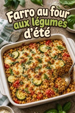 Farro au four aux légumes d'été