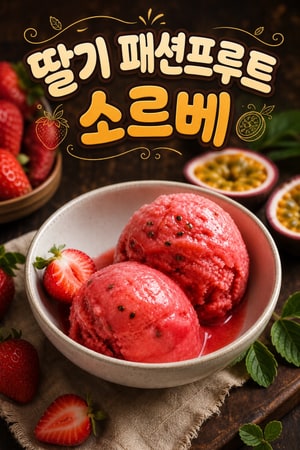 딸기 패션프루트 소르베 | 상큼한 열대 과일 디저트
