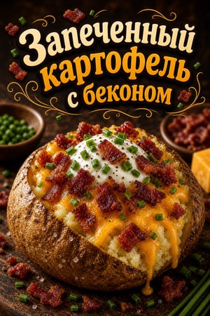 Идеальный запеченный картофель с беконом и сыром по-американски