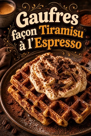 Gaufres façon Tiramisu à l'Espresso et Crème Mascarpone