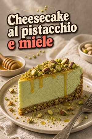 Cheesecake al pistacchio setosa con crosta al miele